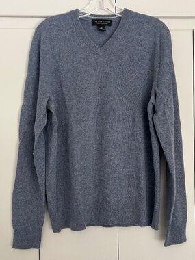 The Men's Store Bloomingdale's Blue-Gray 100% Cashmere V-Neck Sweater M